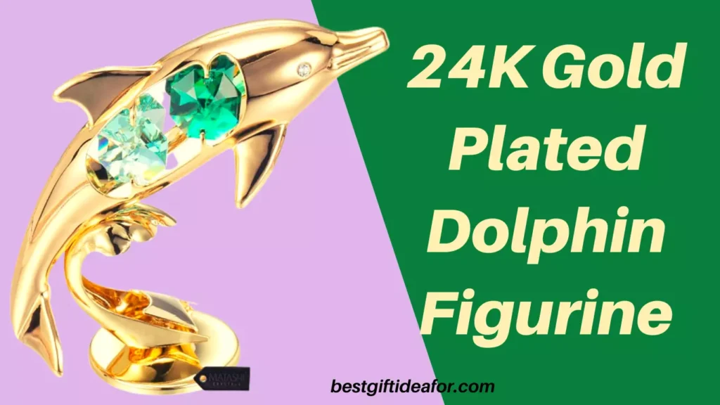 24K Gold Plated Dolphin Figurine Best Gift for Dolphin Lover
