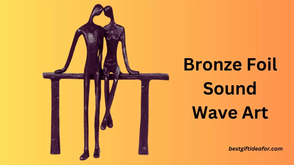 Bronze Foil Sound Wave Art Best 8th Anniversary Gifts For Your Loved